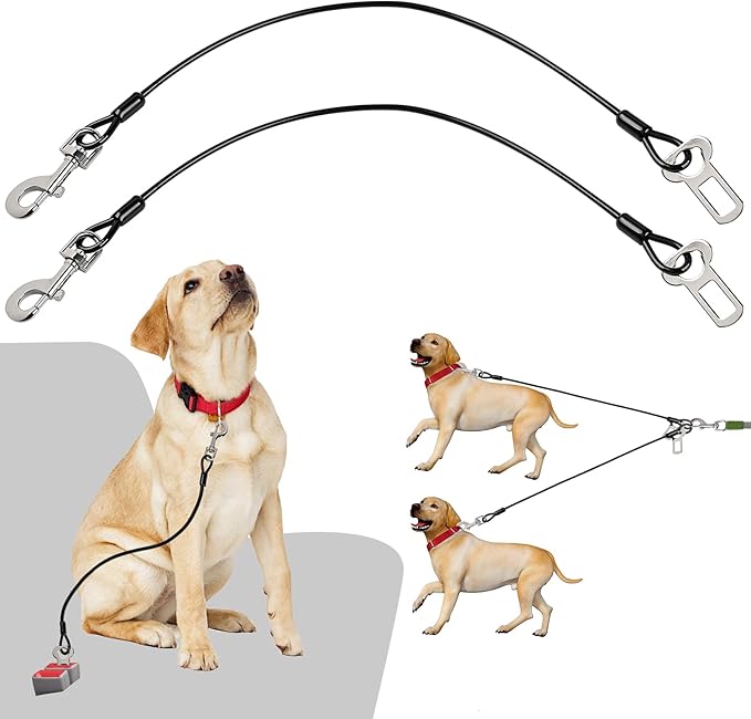 Dog Seat Belt for Car 2Pcs Dog 2in Diameter 300 lbs.