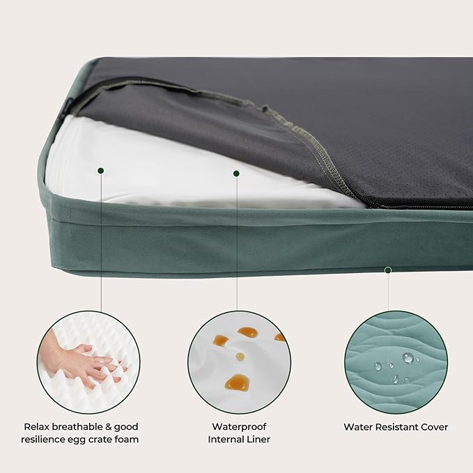 BALANCE Dog Crate Bed，Water-Resistant Orthopedic Dog Beds with Nonskid Bottom