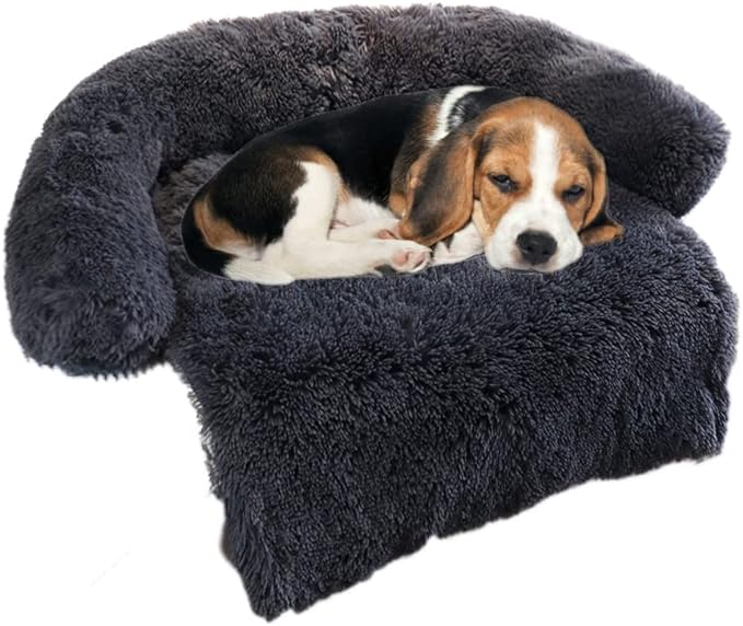 Calming Dog Bed Fluffy Plush Dog Mat for Furniture Protector with Removable Washable Cover for Large Medium Small Dogs and Cats (Small(35x31x5)
