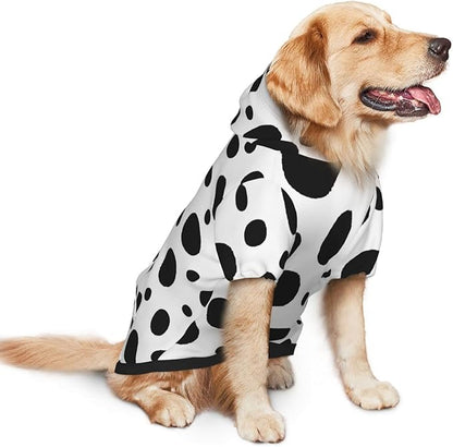 Cute Dalmatian Print Dog Hoodies，Dog Clothes with Pocket