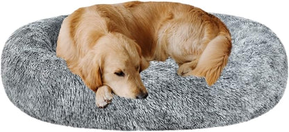 Coohom Oval Calming Donut Cuddler Dog Bed Bed(30"/36"/43") for (XXL(43"x34"x8"), Grey)