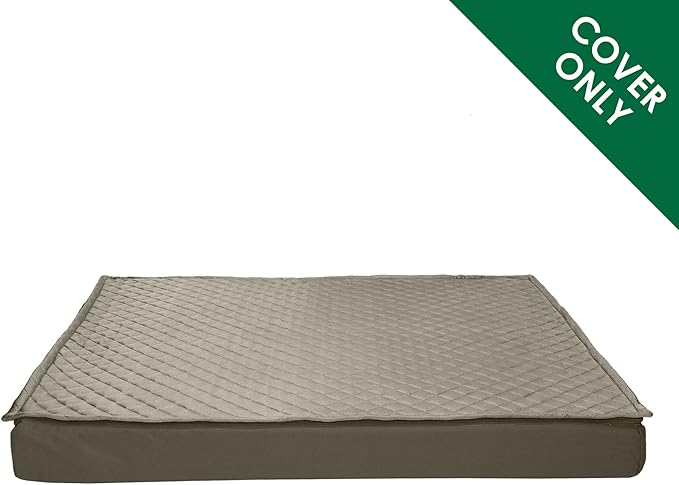 Furhaven Replacement Dog Bed Cover Water-Resistant Indoor/Outdoor Quilt Top Convertible Mattress, Washable - Dark Sage, Jumbo (X-Large)