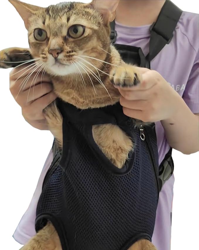 Pet Carrier Backpack - Adjustable Pet Front Cat Dog Carrier Backpack Travel Bag,Legs Out,Easy-Fit for Traveling Hiking Camping for Small Medium Dogs