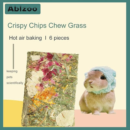 Abizoo Rabbit Treat,Natural Molar Timothy Hay Herbal Floral Scent Snack Chew Toys Gift for Bunny Chinchillas Hamster Gerbils,12 Pcs Small Animals Cage Accessories Guinea Pig Treats