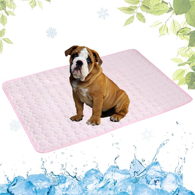 Dog Cooling Mat Washable Seats(Pink,19x23in)