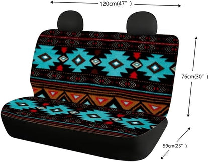 WELLFLYHOM Navajo Aztec Rear Bench Seat Cover 2