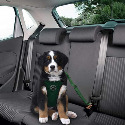 Lukovee Dog Seat Belt for Car, Adjustable Dog Car Harness for Large Medium Small Dogs, Soft Padded & Breathable Mesh Dog Seatbelt with Car Vehicle Connector Strap (Green,Small)