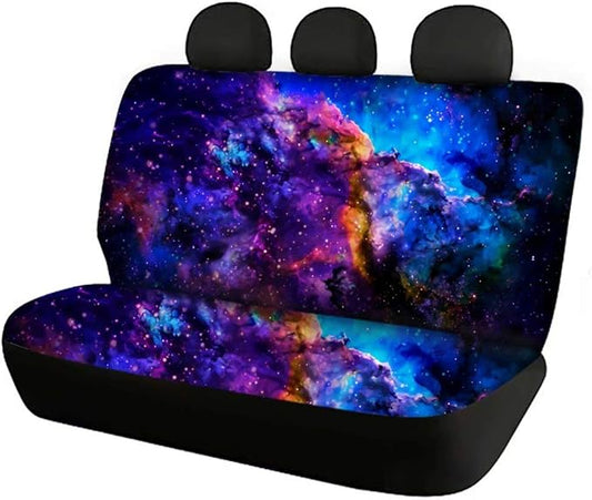 AFPANQZ Nebula Galaxy Car Rear Seat Cover Non-Slip Stretch Universal Fit