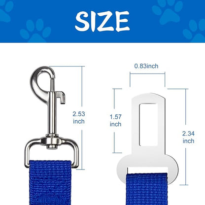 2 PCS Dog Seat Belt for Car Frskcssd Adjustable Dog Car Harness Heavy Duty Nylon Dog Safety Seat Belt Durable Pet Seat Belts for Small & Large Dogs Supports All Cars Quick & Easy Installation (Blue)