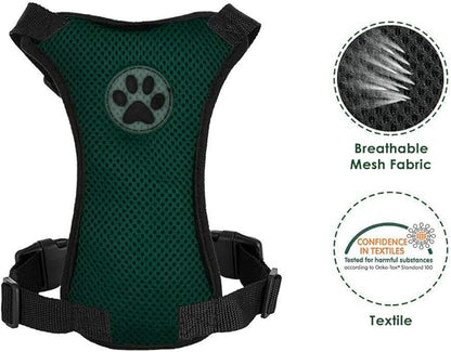 Lukovee Dog Seat Belt for Car, Adjustable Dog Car Harness for Large Medium Small Dogs, Soft Padded & Breathable Mesh Dog Seatbelt with Car Vehicle Connector Strap (Green,Small)