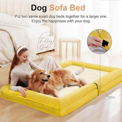 Large Dog Bed Orthopedic Washable: Beds Bolster XXL Bed Big XLarge Dogs Egg Crate Foam Sofa Couch Waterproof Removable Cover