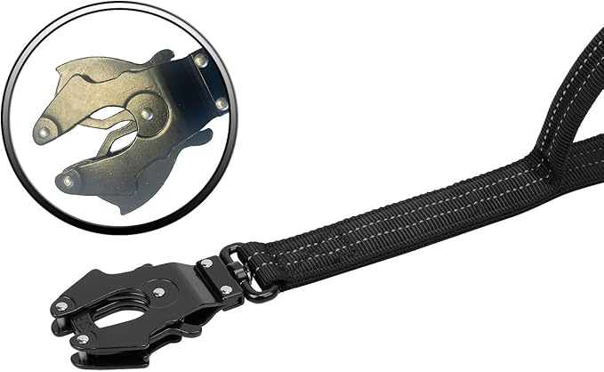 ICEFANG Tactical Dog Leash K9 Training 2 Control (6ft,Reflective Black)