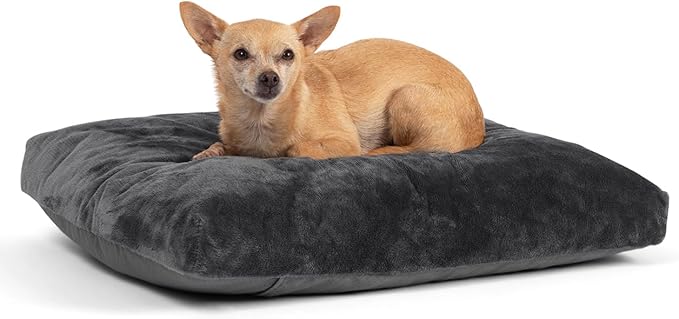 23 Inch Comfort Plush Dog Bed with Granular Foam Sponge Support - Removable Machine Washable Cover, Waterproof Lining, Non-Slip Bottom - Fits Extra Large, Large, Medium, Small Crates (Gray)