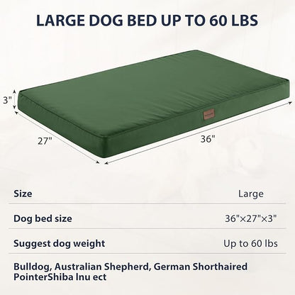 BFPETHOME Outdoor Dog Beds for Large Dogs (36 x 27in, Green)
