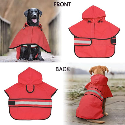 Candofly Dog Raincoat Hooded Poncho