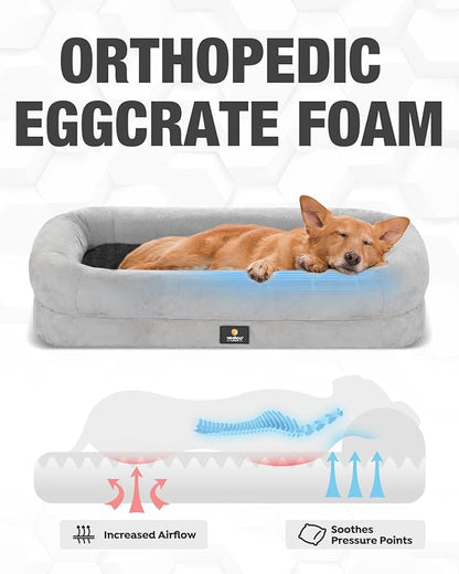 Veehoo XXL Dog Bed for Large Dogs 4-Sides Bolster