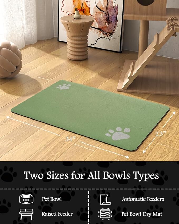 Pet Feeding Mat-Absorbent Dog Mat for Food and
