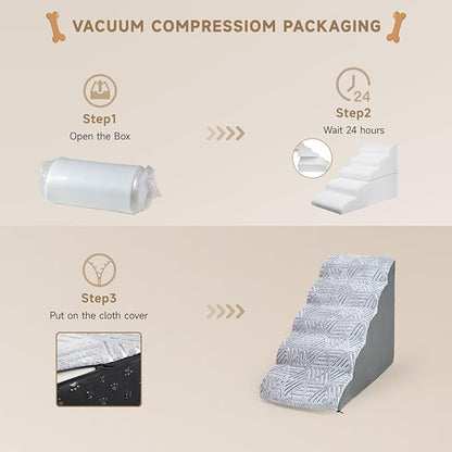 Dog Stairs for High Bed 24 Inches Tall 5 Steps