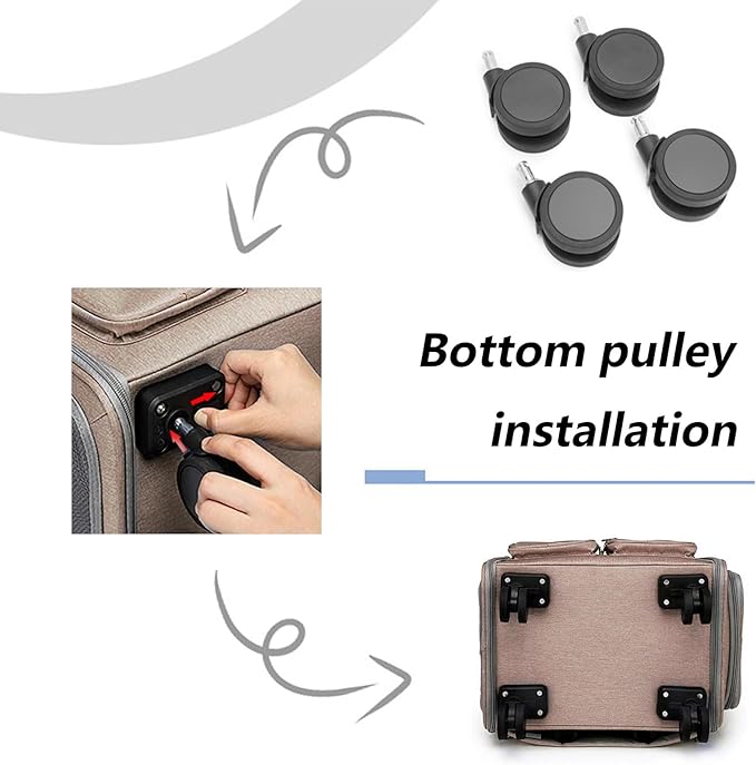 Wheeled Pet Carrier Backpack Breathable Pet Carrier