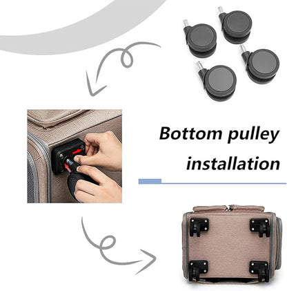 Wheeled Pet Carrier Backpack Breathable Pet Carrier