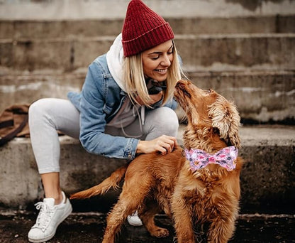 DOGWONG Fall Dog Collar with Bowtie