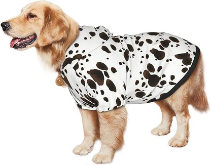 Cute Dalmatian Print Dog Hoodies，Dog Clothes with Pocket
