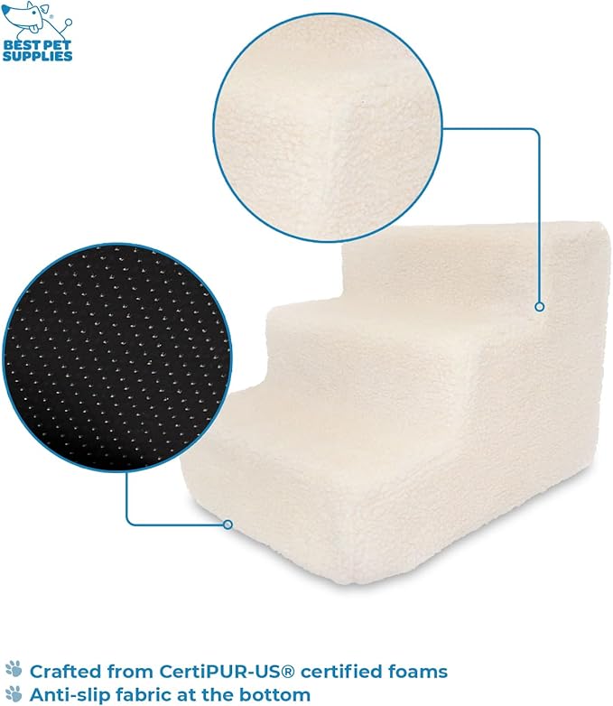 Best Pet Supplies Dog Stairs for Small Dogs & Cats 3-Step