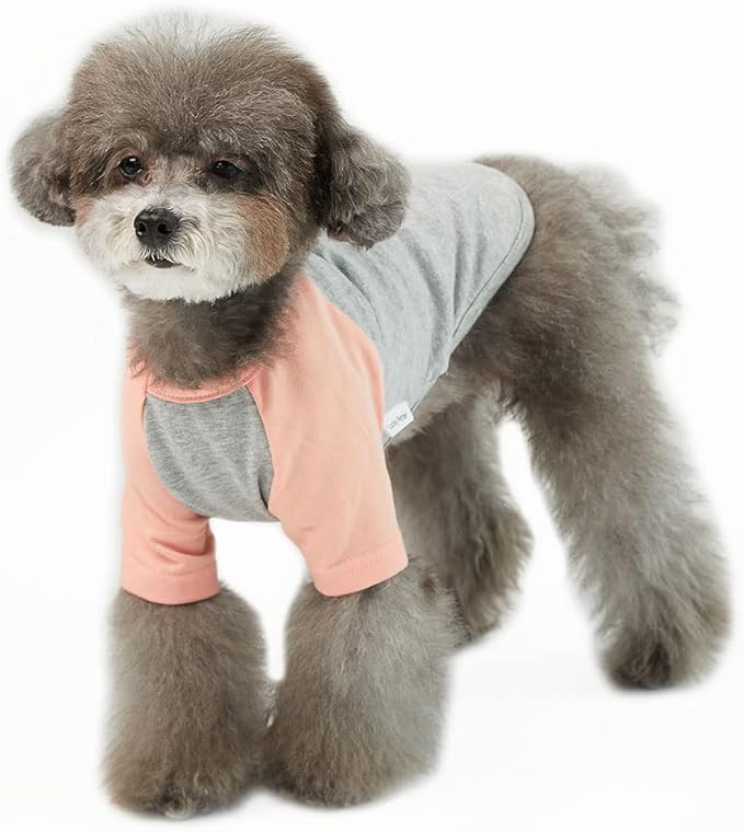 Dog Shirt for Small and Large Dogs Raglan Cotton T-Shirts Soft Breathable Dog Shirts pet Clothes Gray Series (Large