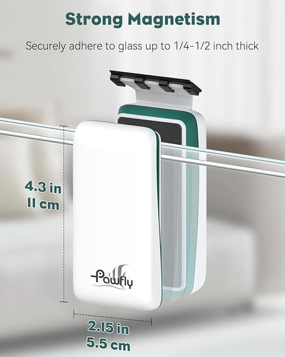 Pawfly Strong Magnetic Fish Tank Cleaner Aquarium Magnetic Glass Cleaner Brush with 2 Detachable Scrapers 1/4-1/2 Inch