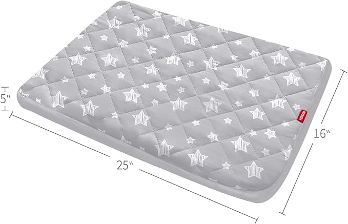 Moonsea Dog Bed Covers Replacement Washable 2 Pack, Waterproof Dog Bed Covers Dog Pillow Cover Quilted, Pet Bed Cover Lovely Grey Star Print, Puppy Bed Cover 16x25 Inches, for Dog/Cat, Cover Only