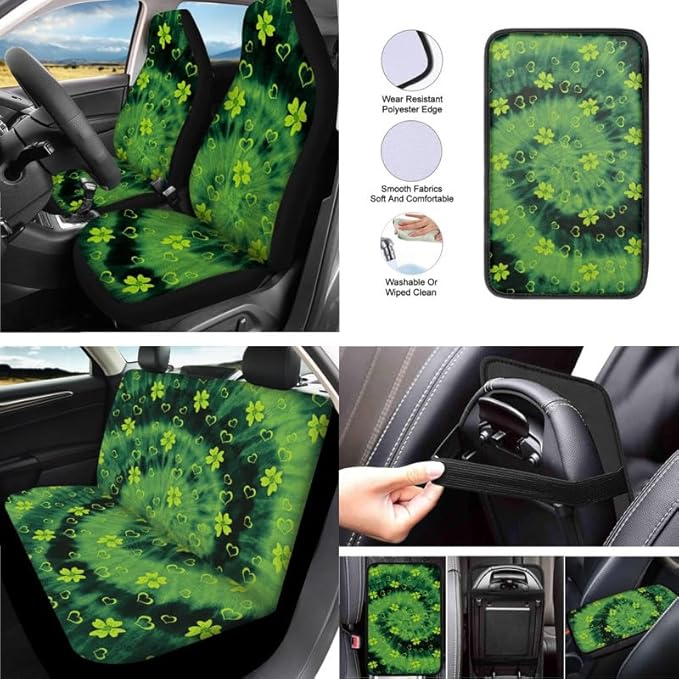 Gradient Hearts Clovers 13 PCS Car Seat Cover