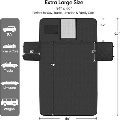 Dog Car Back Seat Cover for Trucks 60" W 94" L