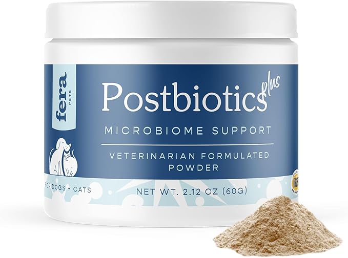 Fera Pets Postbiotics Plus for Dogs– Vet Created Dog Prebiotics & Postbiotics Supplement for Your Pet’s Digestive Health & Immune Support – 120 Scoops