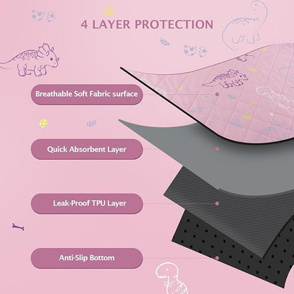 IEUUMLER Washable Pee Pads for Dogs 2 Pack EU007 (Pink 48"X30"-2pcs)