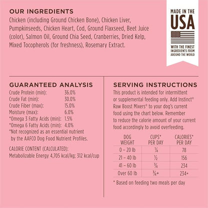 Instinct Raw Boost Mixers Freeze Dried Raw Dog Food Topper, Grain Free Dog Food Topper with Functional Ingredients 12.5 Ounce (Pack of 1)