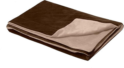 Furhaven Waterproof Throw Blanket for Dogs & Indoor Cats, Washable - Two-Tone Luxe Velvet Dog Blanket - Brownstone, Large