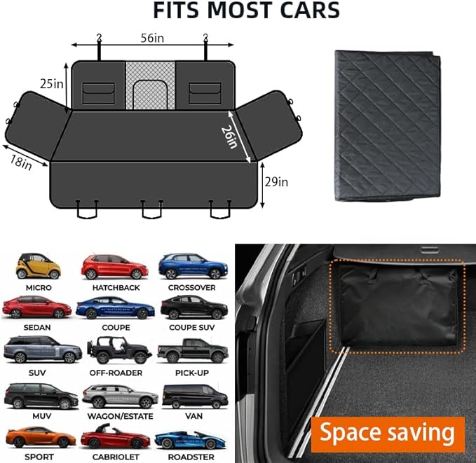 Heavy Duty Back Seat Extender for Dogs 2 in1