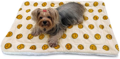 Klippo Double Layered Ultra Plush Dog/Puppy Blanket/Mat/Padding/Cover/Throw/Spread (Happy Face, Small)