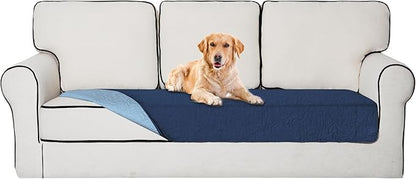 Easy-Going Waterproof Dog Bed Cover Reversible Leak Proof Pet Blanket Replacement Mat for Furniture Washable Couch Cover Sofa Cover for Dogs Cat(30x70 Inch, Dark Blue/Light Blue)