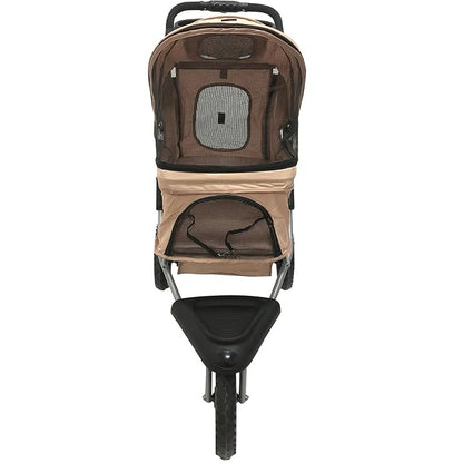 Critter Sitters 3-Wheel Jogging Dog Stroller with Storage Basket and Cup Holders 55 Pounds,