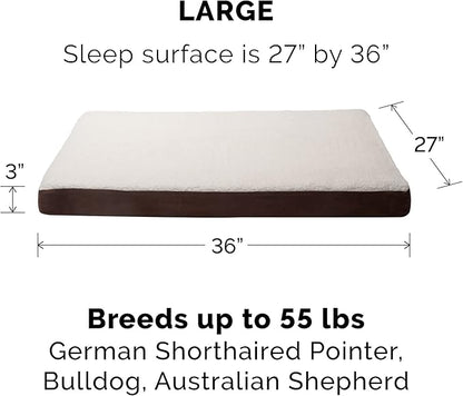 Furhaven Replacement Dog Bed Cover Sherpa & Suede Mattress, Machine Washable - Espresso, Large