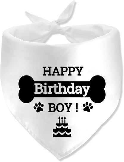 Birthday Boy Dog Bandanas, Dog Birthday Bandana Triangle Scarf Puppy Birthday Dog Birthday Party Supplies for Medium, Large Dogs