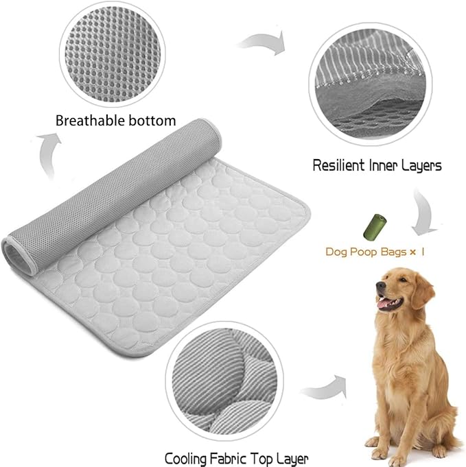 MICROCOSMOS Summer Cooling Mat & Sleeping Pad- Water Absorption Top 19" x 15")