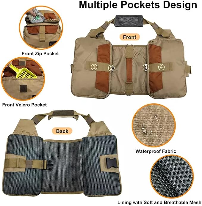 Dog Backpack, Backpack for Dogs, Dog Hiking Backpack, Dog Backpack Harness, Dog Saddle, Dog Hiking Gear, Dog Harness with Pockets, Backpack for Dogs to Wear