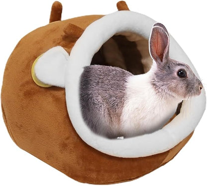 Guinea Pig Bed House & Hideout for Rat Bearded Dragon Hedgehog Ferret to Sleep and Hide, Guinea Pig Cage Accessories Habitat Décor (X-Large, 1.Sika Deer)