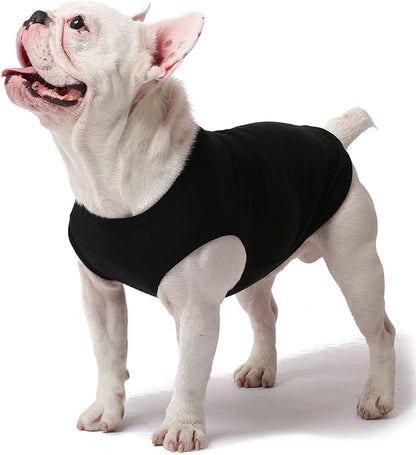 Dog Blank Large Shirts,Cool Clothes for Big Dogs,Girl Boy Summer Cotton Pitbull Dachshund Tee Shirt Lightweight Costume,Black Grey XL