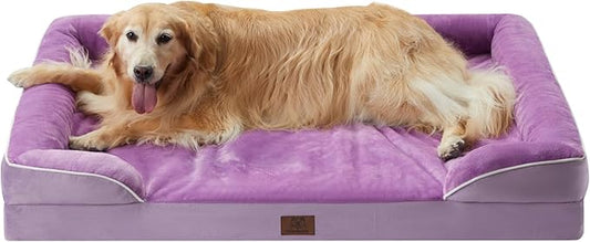 WNPETHOME Orthopedic Dog Beds for Large Size Dogs, Big Waterproof Dog Couch Bed with Washable Removable Cover, Medium Pet Bed Sofa with Sides