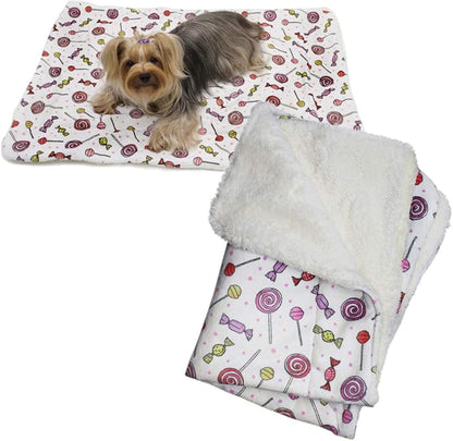 Klippo Dog/Puppy Luxurious Minky & Ultra-Plush Blanket ONE Size (Sweet Candies)