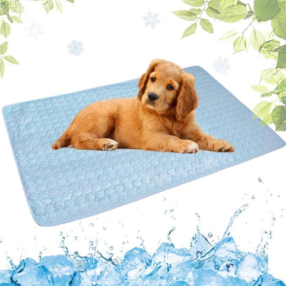 Dog Cooling Mat Washable Blue,15x19in)