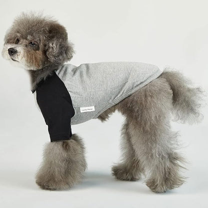 Dog Shirt for Small and Large Dogs Raglan Cotton T-Shirts Soft Breathable Dog Shirts pet Clothes Gray Series (X-Small